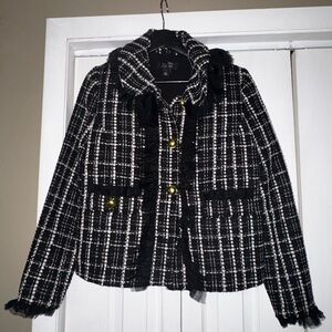Halogen Black and White Tweed Blazer